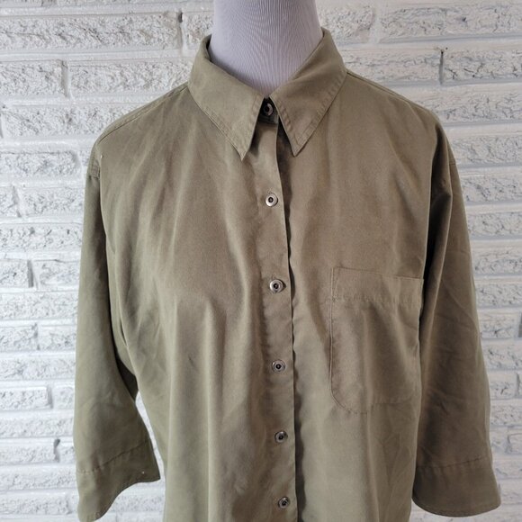 Chicos Design Womens Top 3 Standard XL Soft Green Velour Lightweight GRE5E - Picture 3 of 8